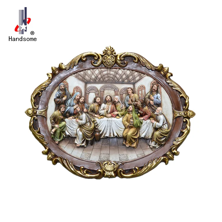 Wholesale Hand-Made Resin Craft 3D Last Supper Sculpture Home Office Desktop Wall Hanging Decorative Ornament