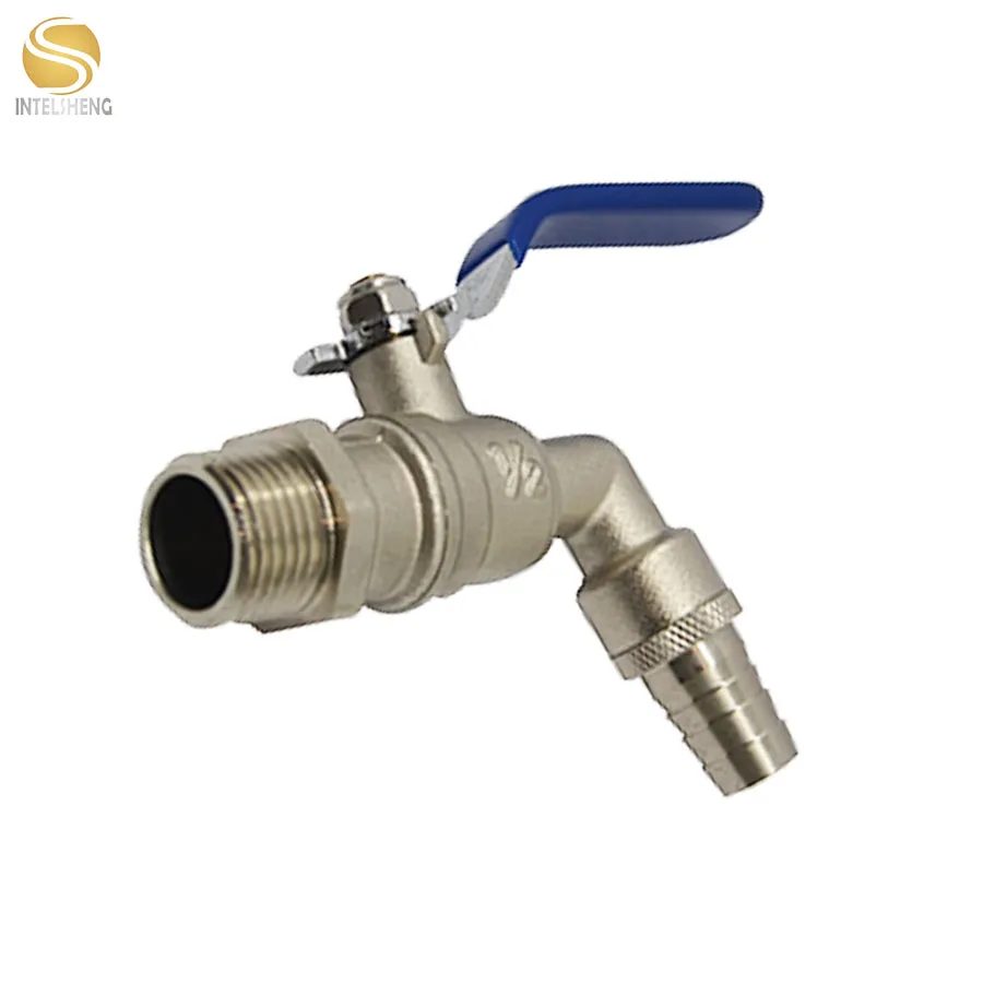 Top Sell in Wall Cold Water Nozzle nickel Plated Cock Washing Machine Bibcock Tap