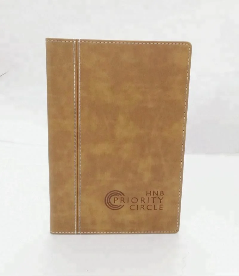 Custom PU hardcover A5 notebook dairy with emboss logo