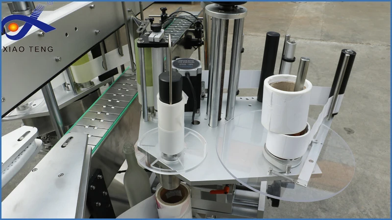 Automatic square bottle bopp label two side labeling machine