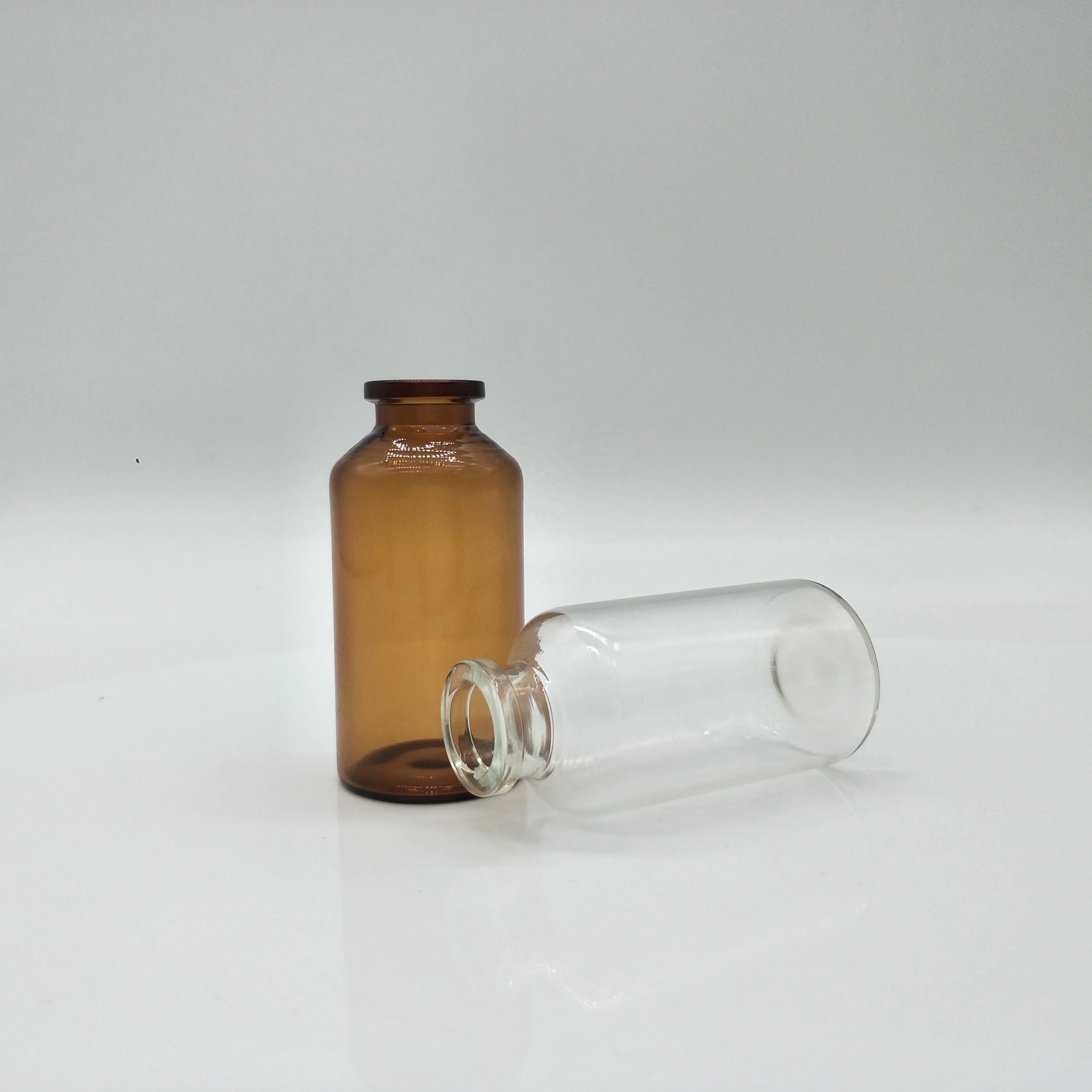 30ml amber clear borosilicate glass tubular glass vials with rubber stopper and caps