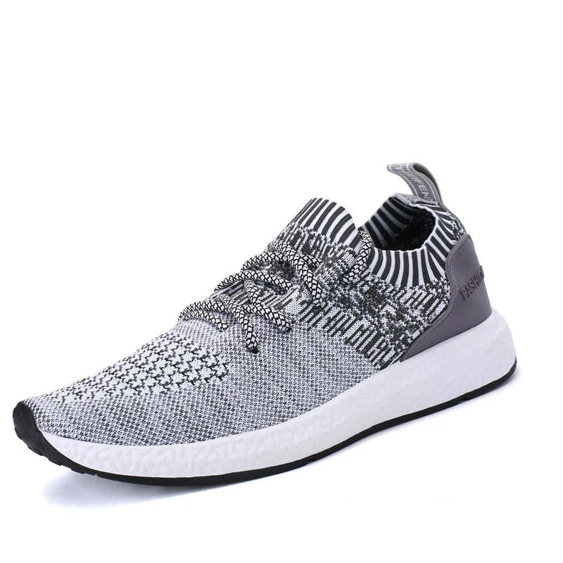 Greatshoe online shopping fashion sneakers with flyknitting fabric and air sport shoes for men