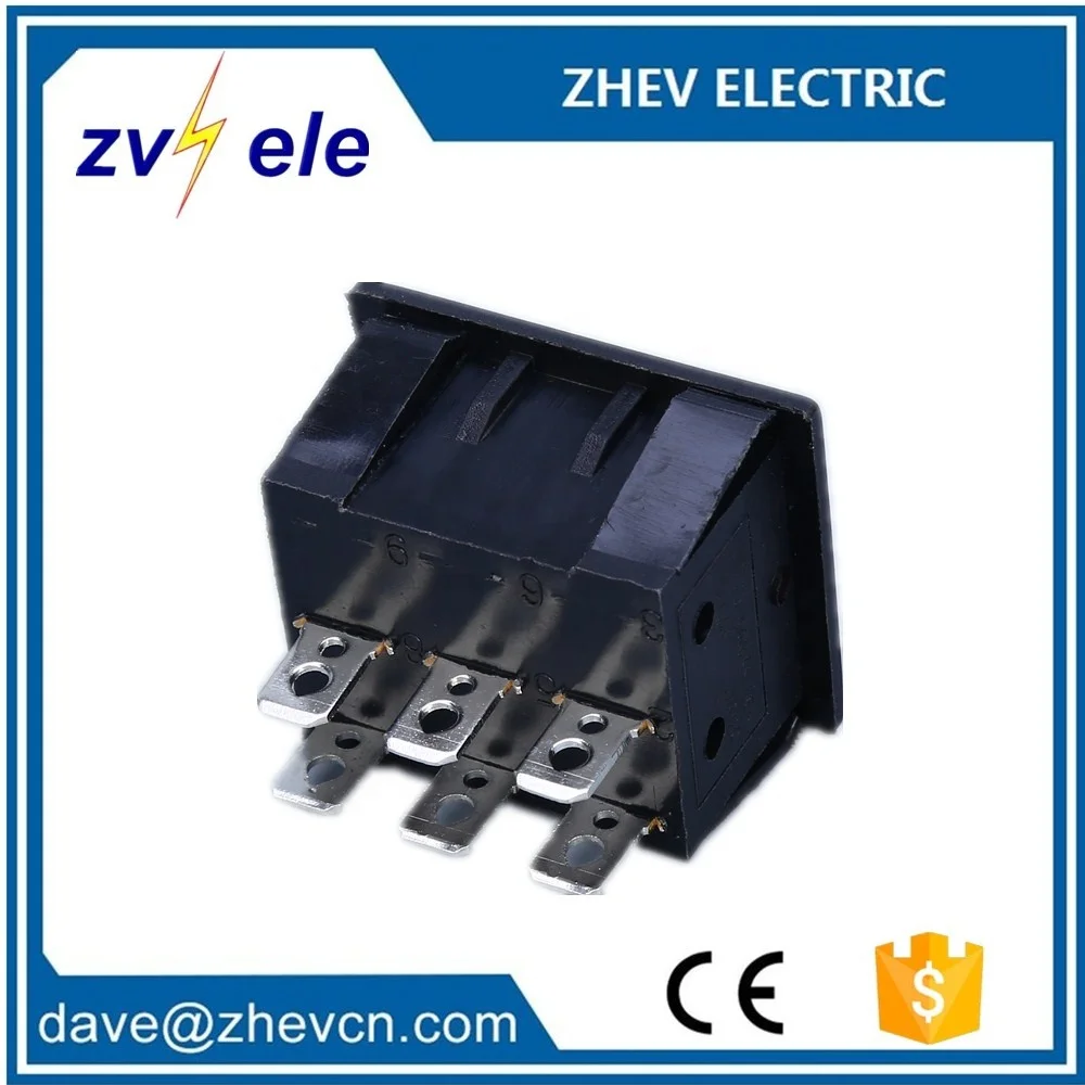 3 Gang 16A Hot Pot 6 Pin Button Switch For Electric Oven Cooler Red Rocker