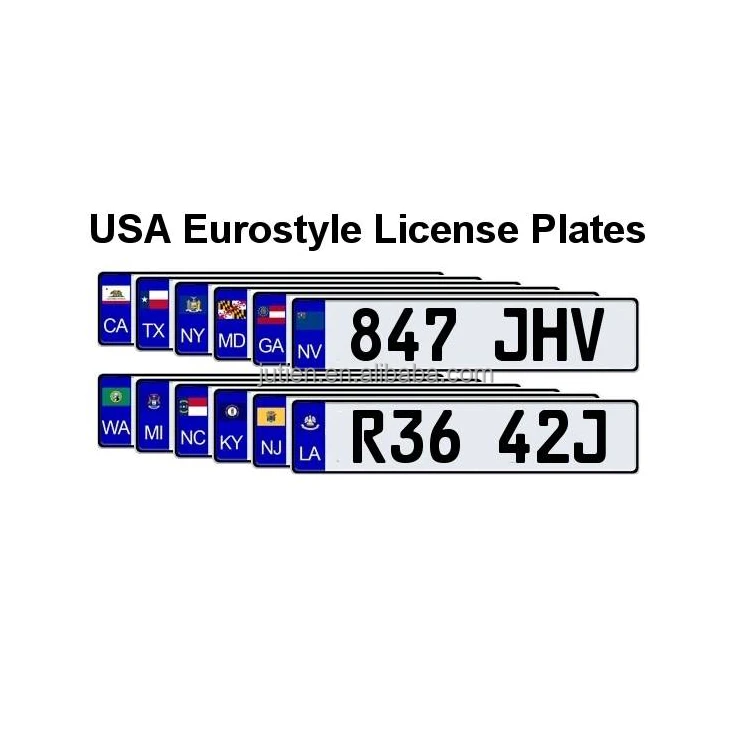 European Size Reflective Film Hologram Sticker License Plate Flag and Logo Number Plate