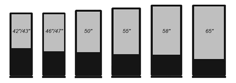 Напольная стойка 42-65 дюймов, ЖК Цифровая вывеска/рекламный плеер/цифровая вывеска, киоск