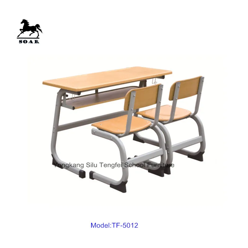 
height adjustable trapezoid school desk with chairs for school furniture set 