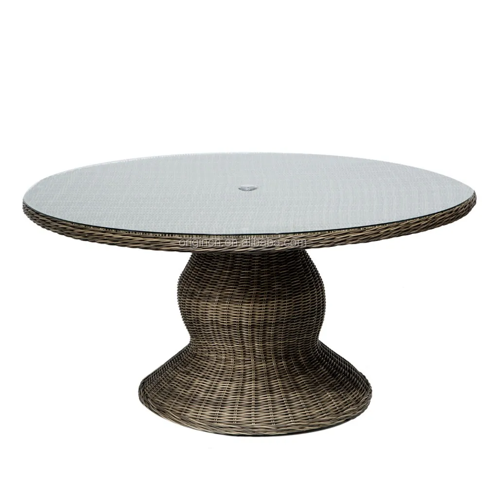 Italy style outdoor banquet dining furniture rattan big round table