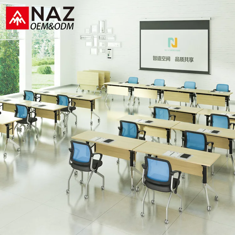 
Hot selling high quality folding training table with wheel for training room 