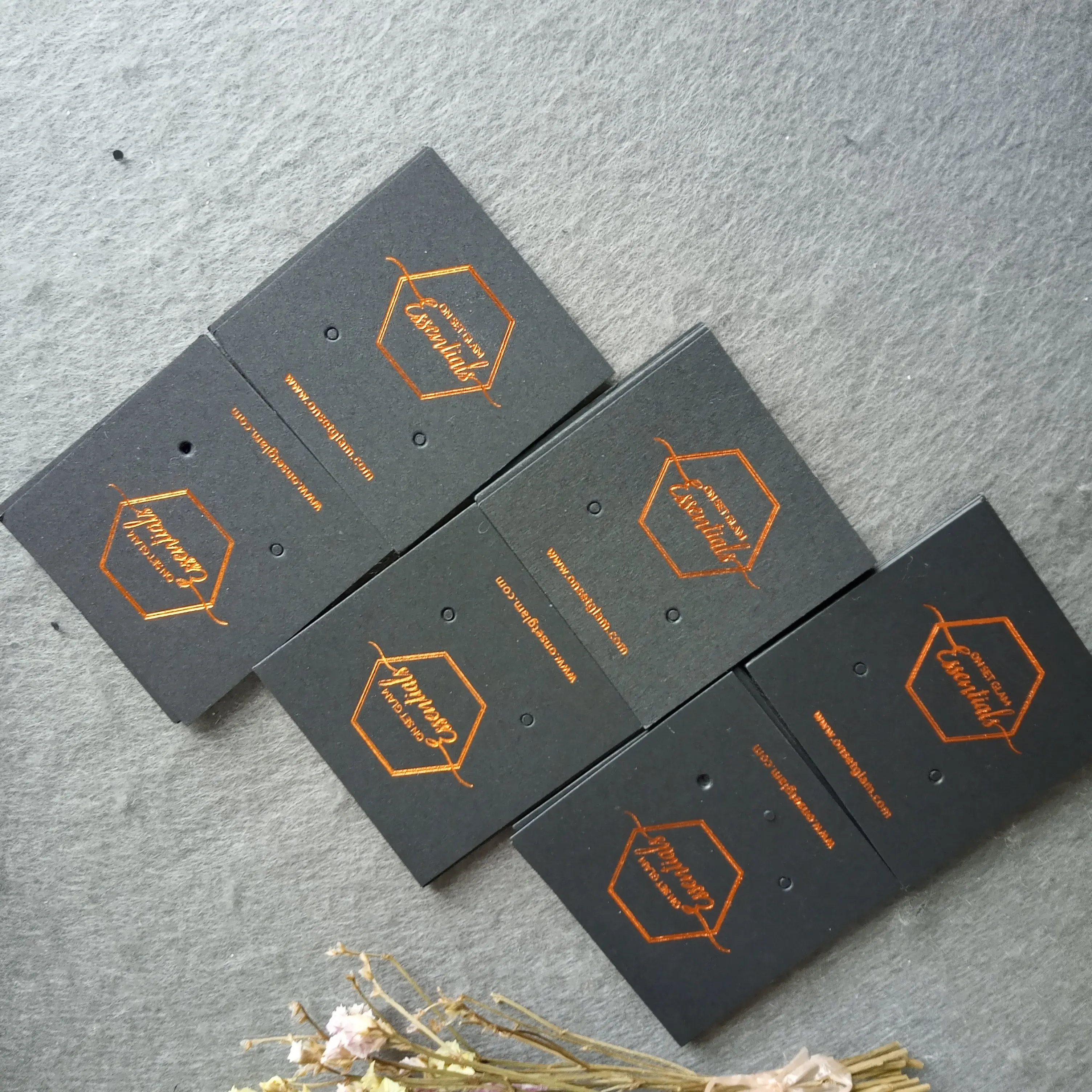 Оптовая продажа подвесные бирки для одежды на заказ штампованные из розовой золотой фольги