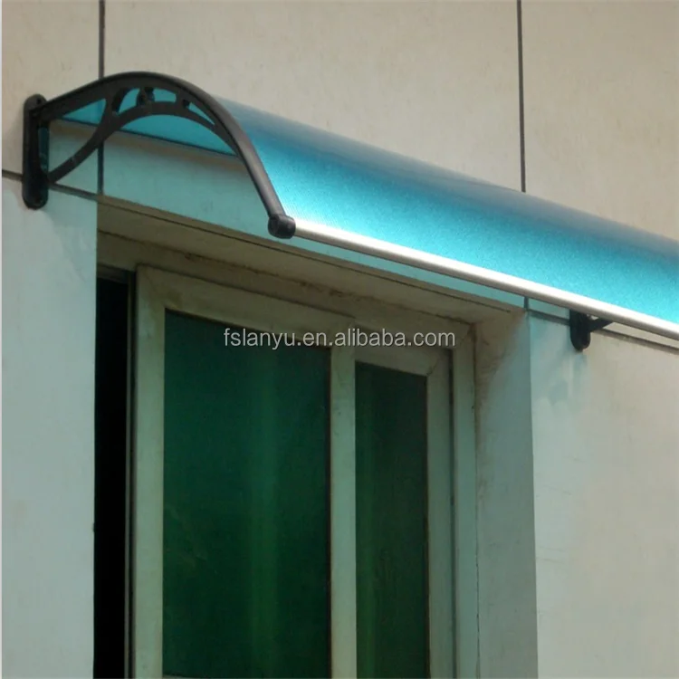 Bayer Entrance Canopy Material Clear Glass Awnings Polycarbonate Aluminum Alloy 100% Virgin PC Coated Manual