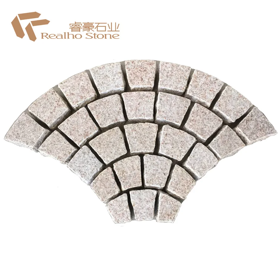
Fan Pattern Granite Cobblestone On Mesh 