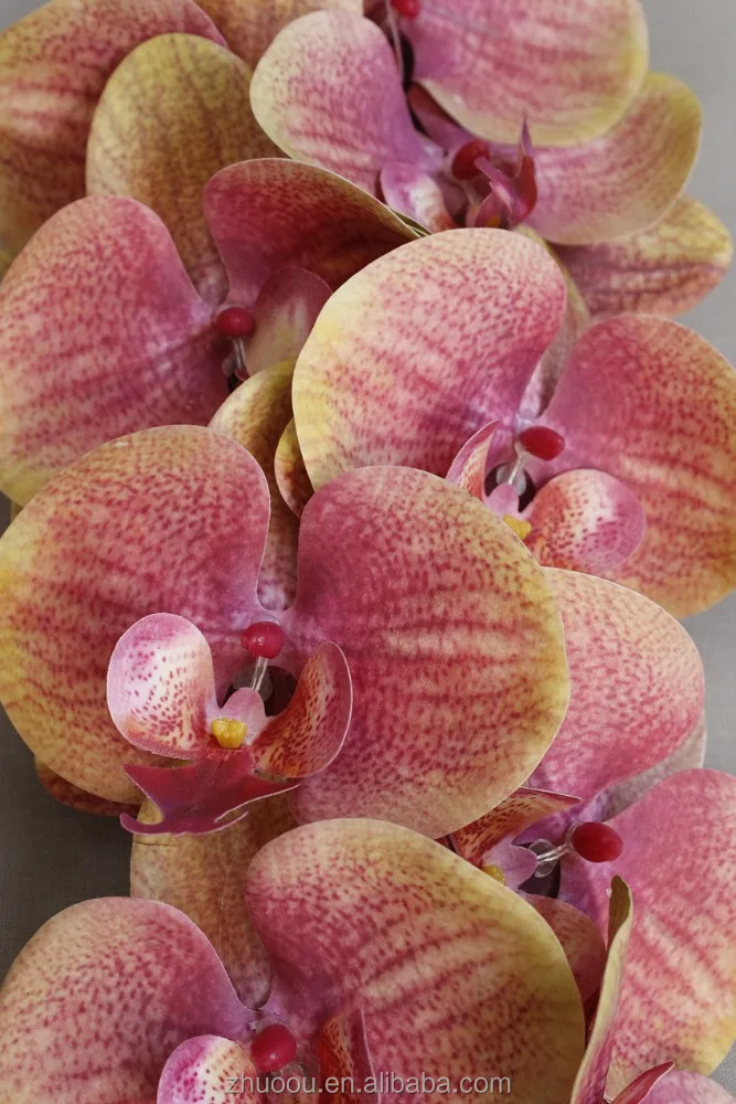 Hot sell High Quality 3D Print Real Touch Silk Orchid Artificial Flowers Phalaenopsis Orchids Flower for Wedding Home Decoration