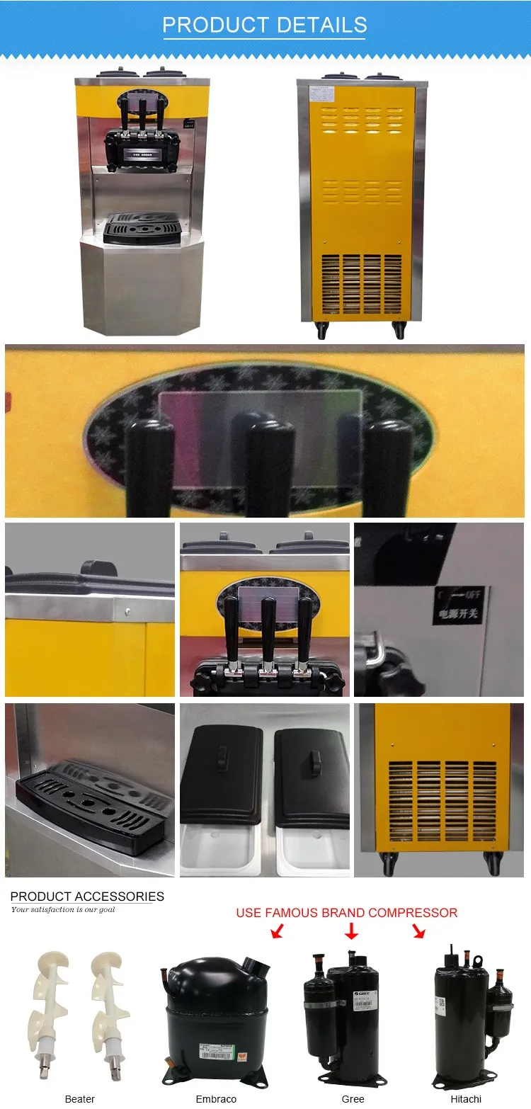 China Factory soft ice cream machine with cheaper price