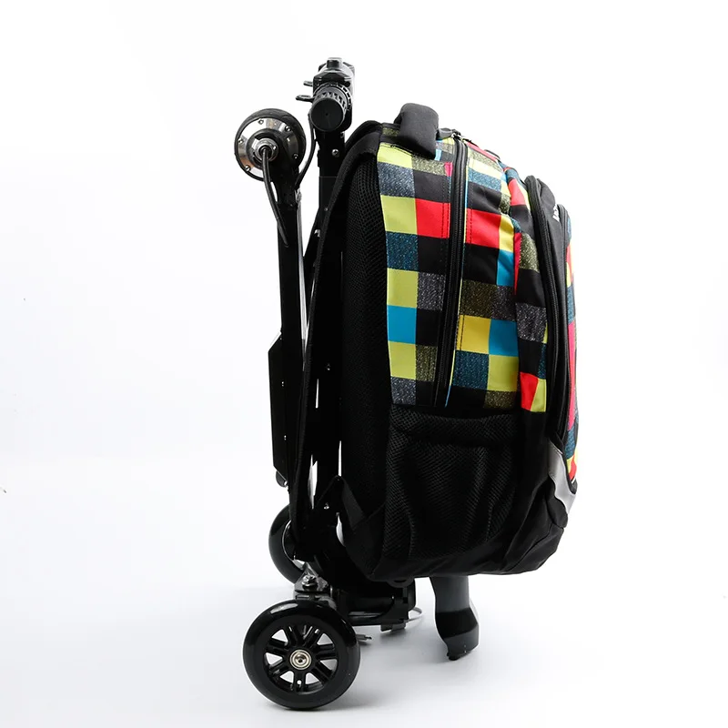 backpack on scooter Smart travel Backpack with wheels Detachable skateboard