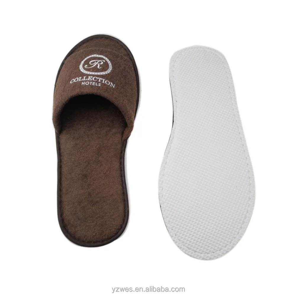 Focus on Hotel supplies manufacturing  Hotel custom print logo Terry towel  bathroom disposable slippers