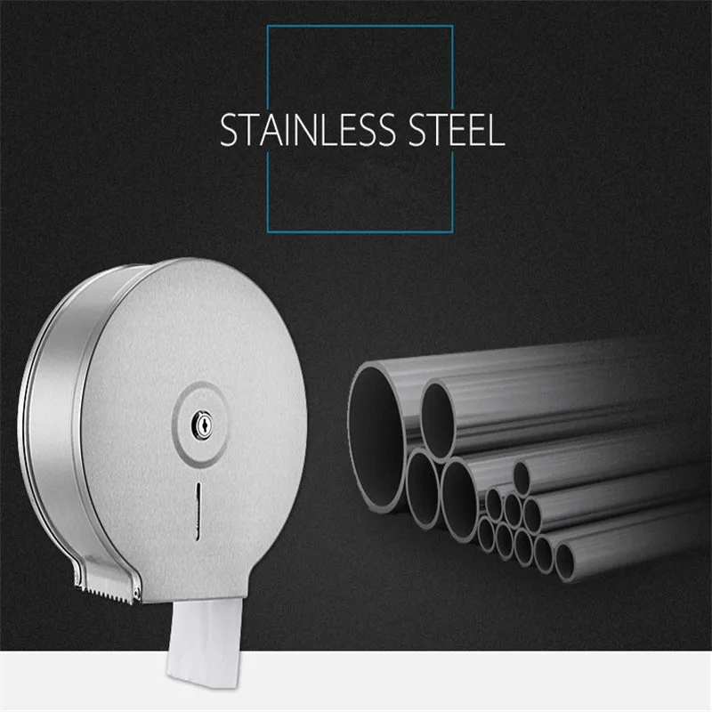 Stainless steel storager lock jumbo roll toilet tissue dispenser toilet paper dispenser