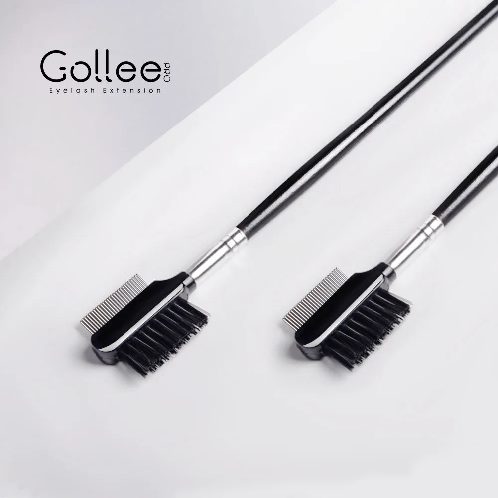 Gollee Factory Premium Eye Brow Makeup Tools Stainless Steel Brush Eyelash Comb