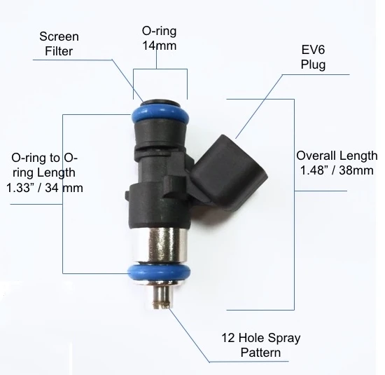 E85 compatible 1200cc Fuel Injector for R35 GTR High Impedance Injector Set