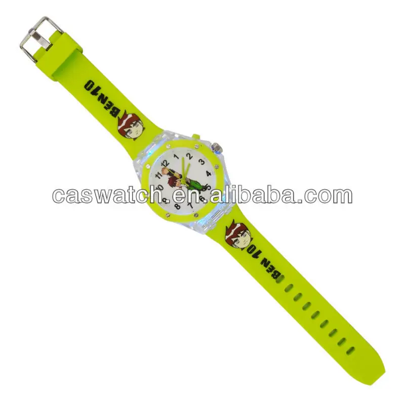 fashion ben 10 kids silicone watch light up digital watch silicone flashing watch
