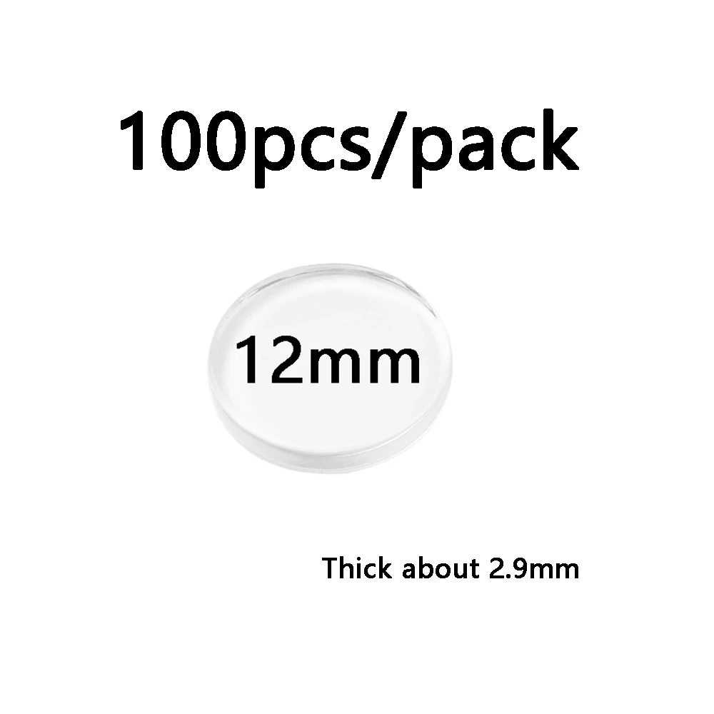 Chanfar Transparent Clear Picture Round Glass Cabochons Flat Back 12mm for Pendant Base