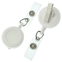 Белая катушка для значков йо-йо с зажимом крокодил