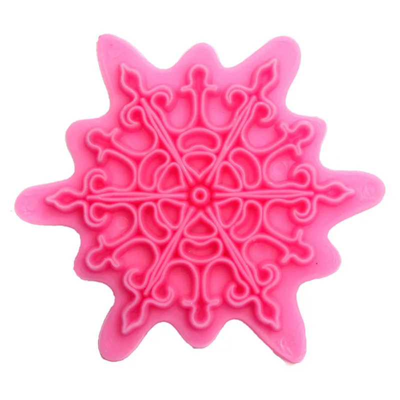 Yiwu bobao 4PCS artistic flower snowflake embossing stamp mold for chef cakes fondant decorative and craftsman clay sculpture