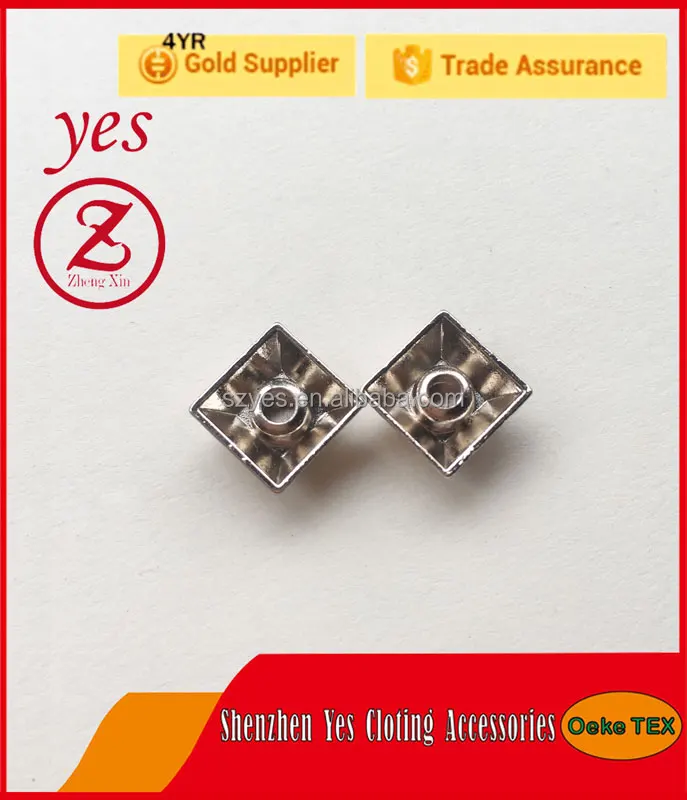 
8mm Yurt type shape with single layer feet plated metal rivet 