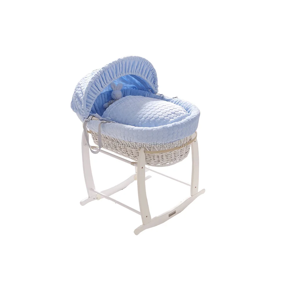 
Easy Assemble woody baby Bassinet with white stand 