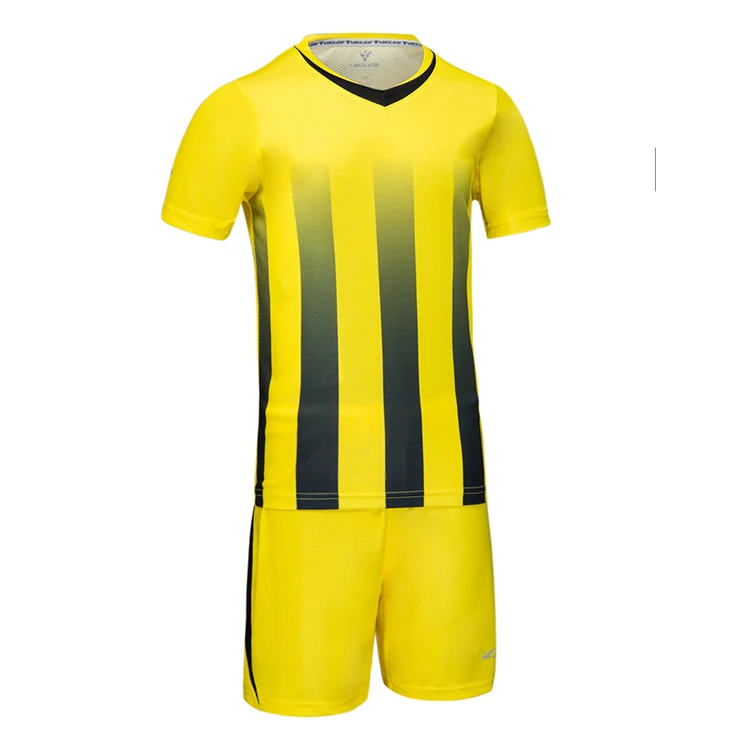 professional manufacturer blue and yellow sport wear soccer jersey