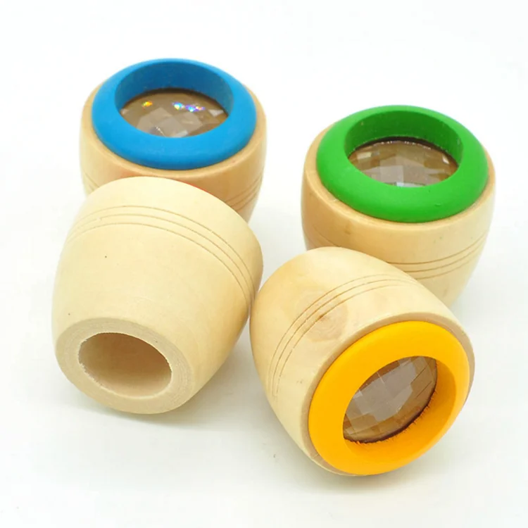 Magic Eye Effect Kaleidoscope Wooden Kids Toy Prism Observe the Colorful World Funny Children Gifts