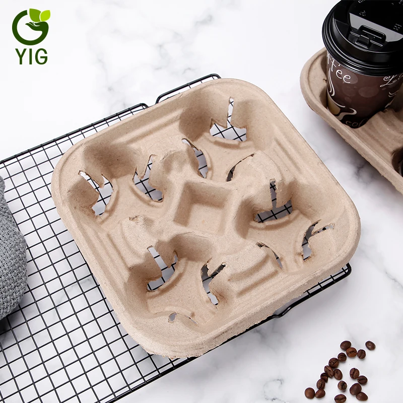 
Hot Sale Cheap Disposable Biodegradable Take Away Paper Coffee Tea Cup for Hot Drinks Carrier Holder Tray 