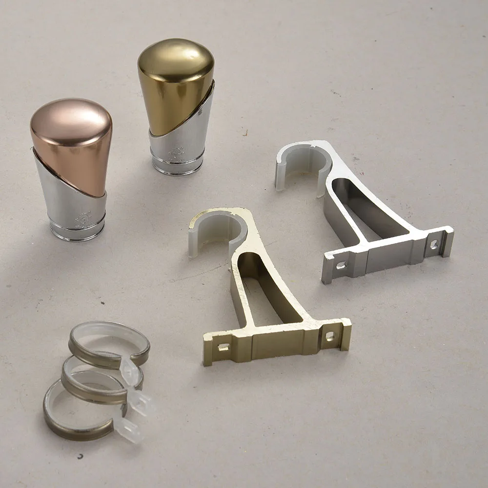 Szone 25mm chrome single metal aluminum curtain rods with single curtain