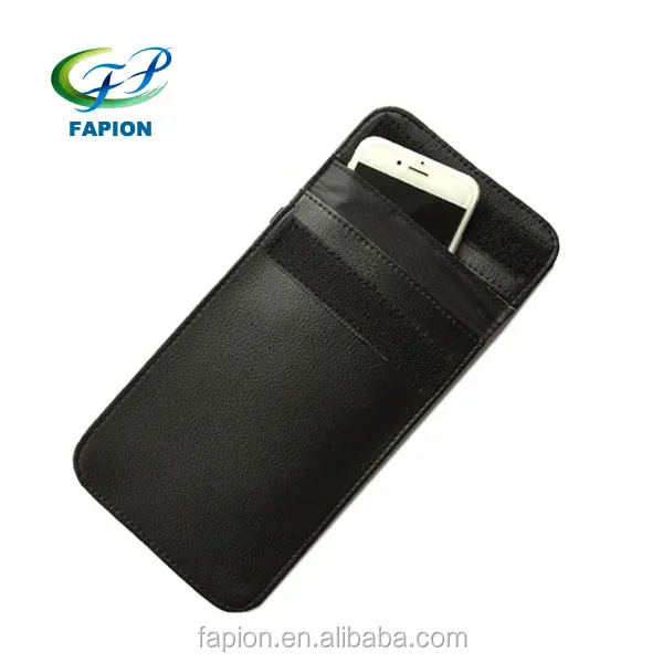 
PU leather RFID signal blocking anti radiation shield cell phone pouch case 
