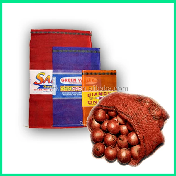 Potato onion packaging poly mesh onion net sack pp leno bag