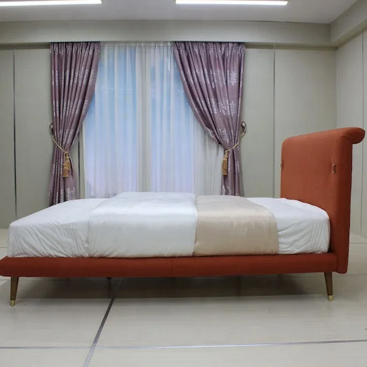 
cheap Upholstered Wooden double size bed 