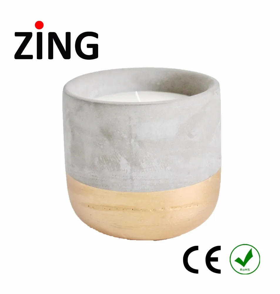 Environmental protection cement concrete jar scented candles cheap soy wax wholesale