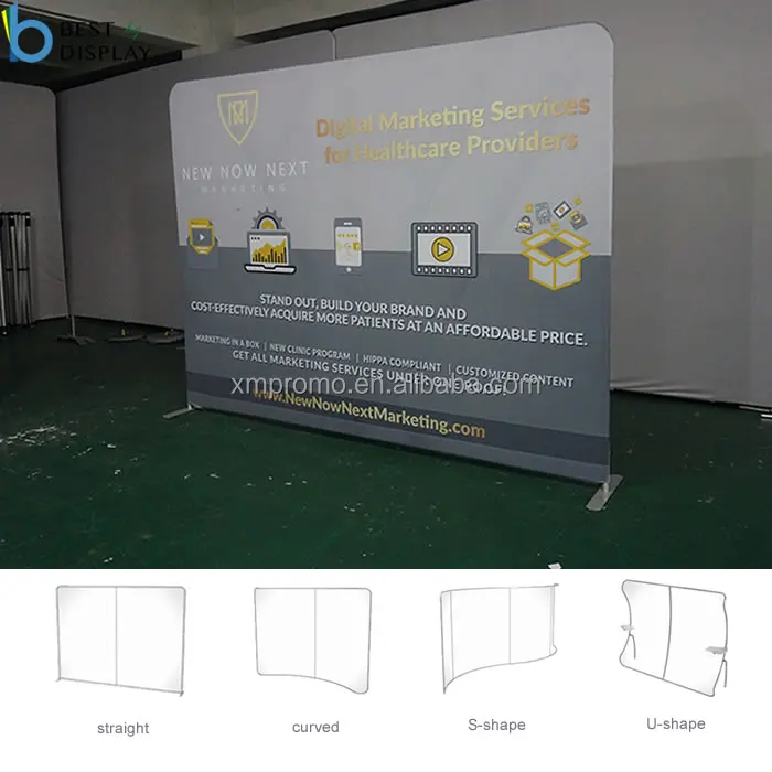 Customize Printed Portable Trade Show Display Pillowcase Backdrop With Hardware And Graphic