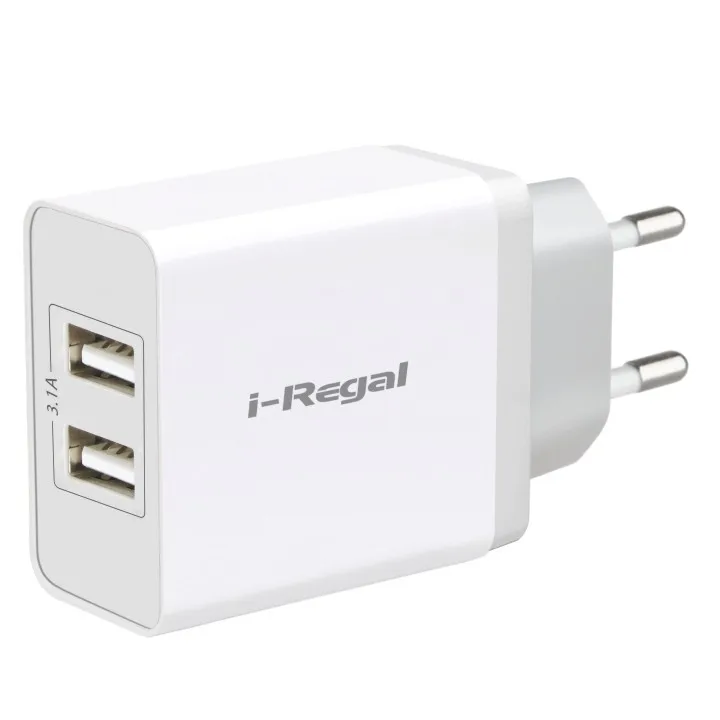 Iregal Wholesale Dual Port 2.4A EU  Plug Wall Usb Charger