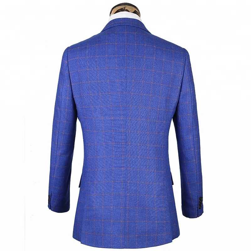 Костюм мужской твидовый из 3 предметов, пиджак и брюки в клетку, приталенный силуэт, новейший дизайн