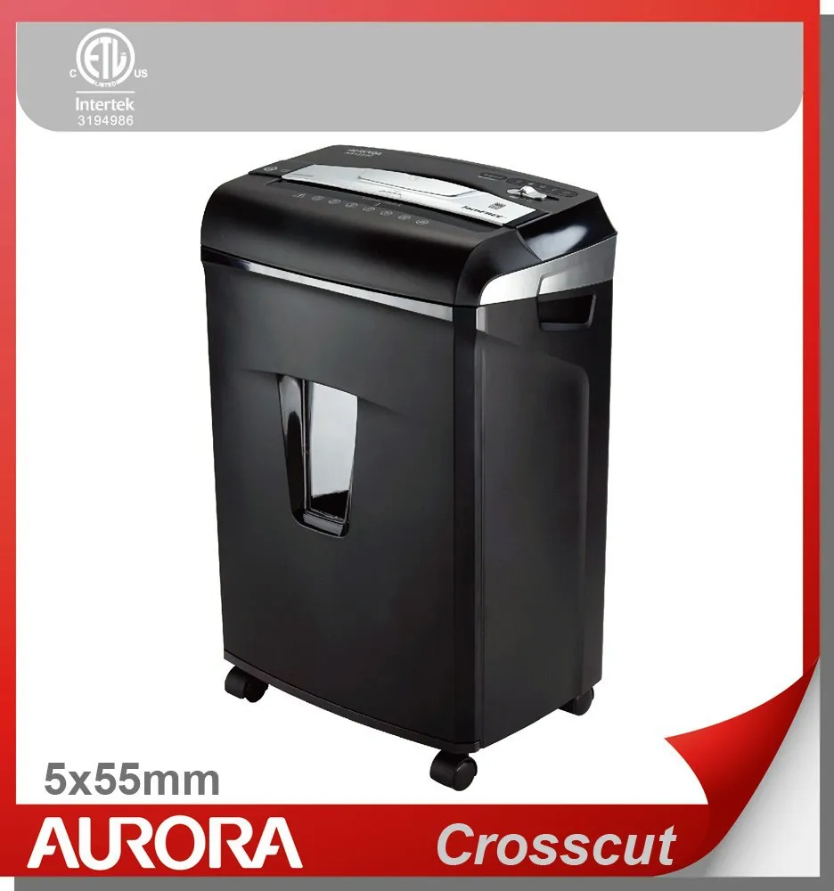 Aurora AS1231C/AS1031C Plastic Paper Shredder, 12/10sheet (A4) Cross cut 5x55 mm ,Medium DutyShredding machine for Office