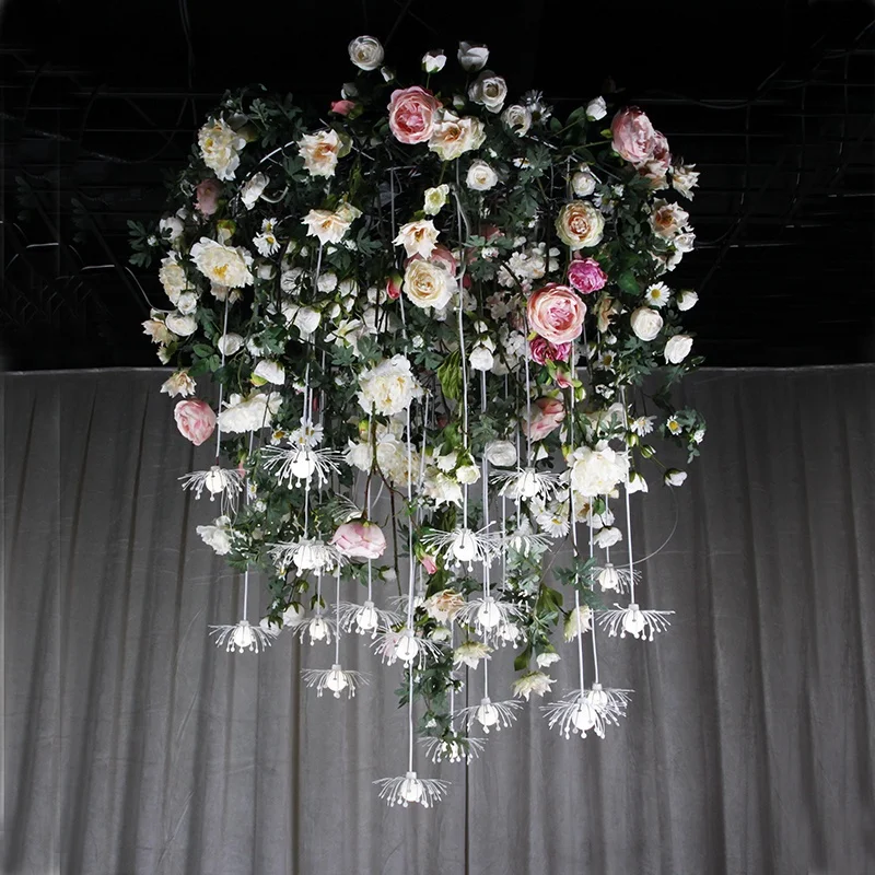 Star spring10 heads white color small daisy shape LED hanging light wedding large party event decorations supplier
