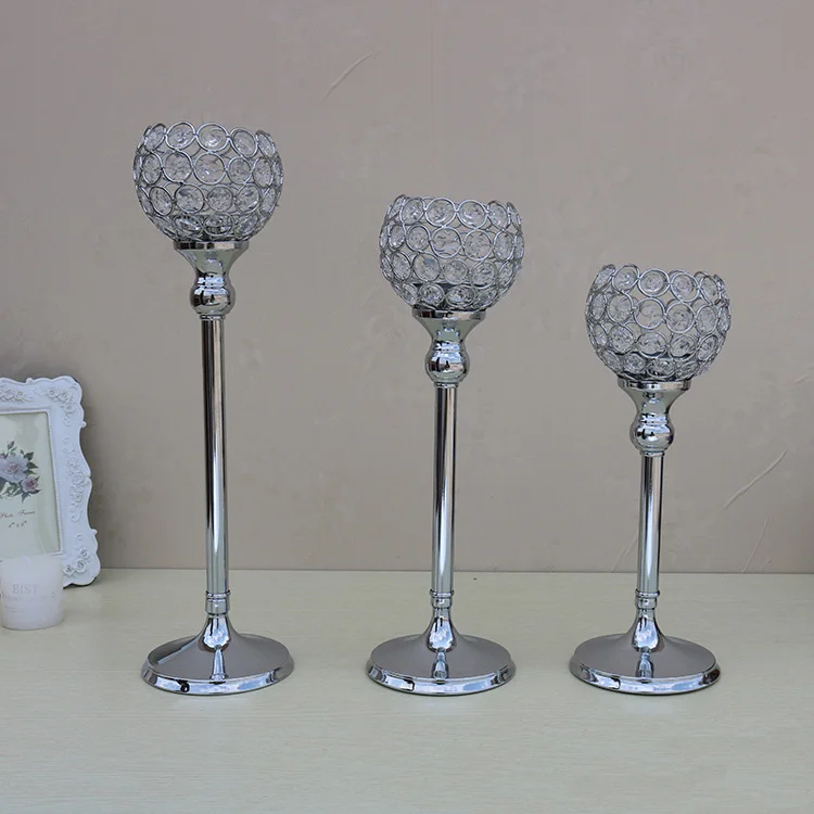 Wedding decoration table centerpieces metal crystal candle holder