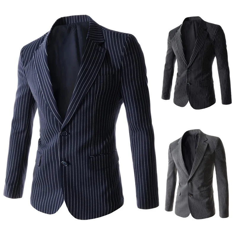 Compra para hombre chaqueta de rayas online al por mayor