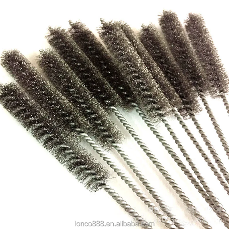 W29 High quality industrial long twisted steel wire pipe washing brush/steel wire spiral tube brush