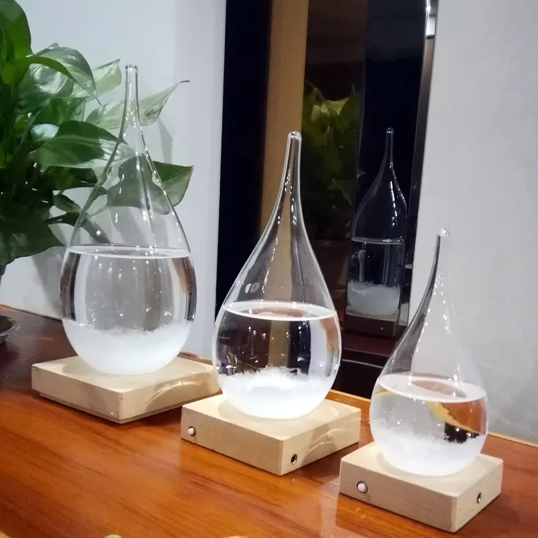 
gift home decoration LED weather prediction forecast bottle glass barometer 