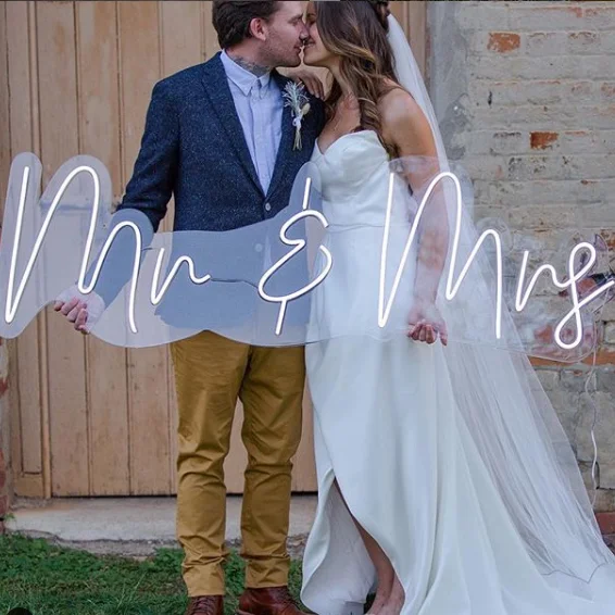 Wall mounted Happily Ever After LED neon acrylic wedding sign