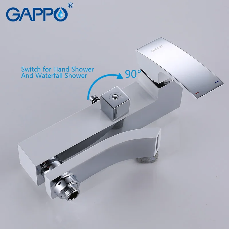 GAPPO bathroom shower faucet mixer for cold and hot water waterfall wall shower head chrome Shower tap G2407-8