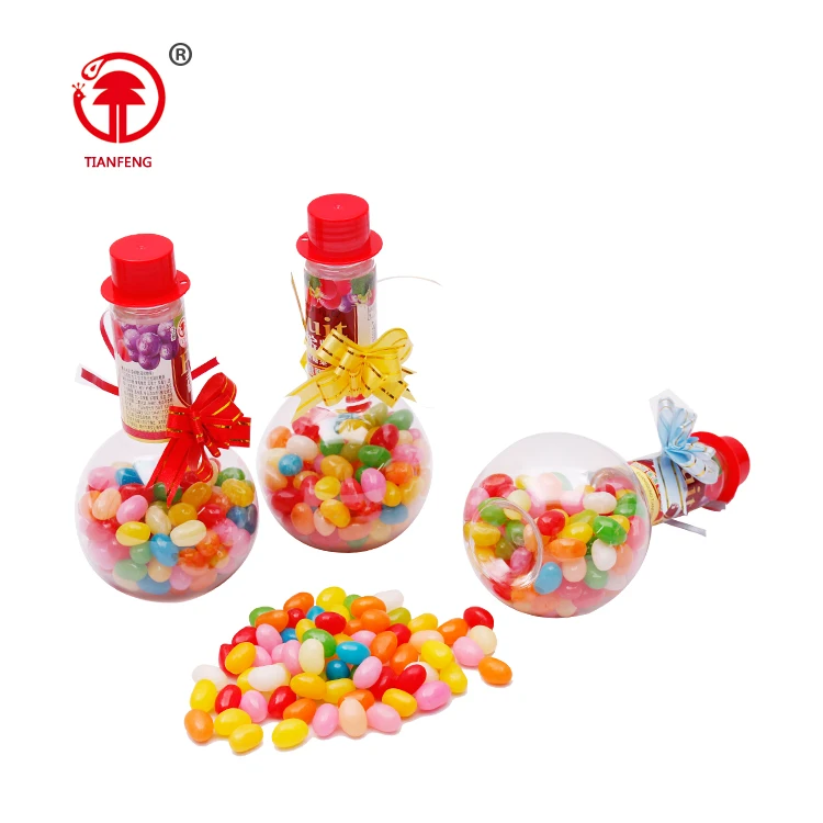 Good quality confectionery multi-colorful sweets fruit flavor candy product bottle jelly beans