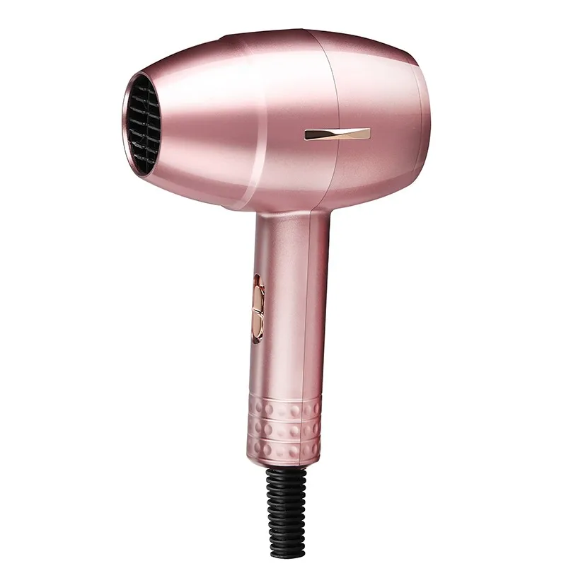 Pink Color Fashion Cylindrical Type OEM Custom Light Weight Hair Dryer Mini Dual Voltage Blow Dryer With Overheating Protection