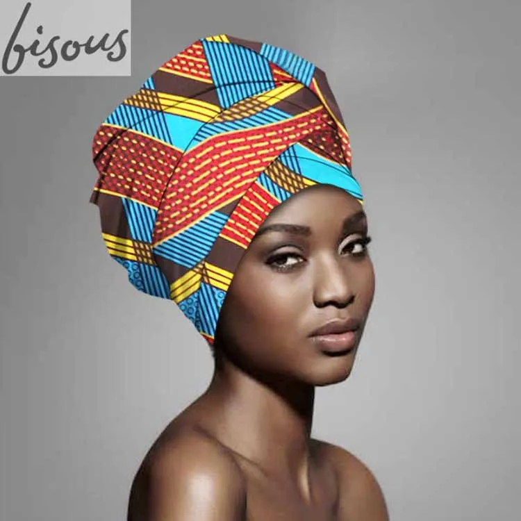 
Fashion tribal print Dashiki cotton Ankara bandanas easy print Elastic African Silk Headwrap 